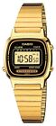 Casio LA670WGA-1, Digital Watch, Goldtone Metal Band, Alarm, Timer
