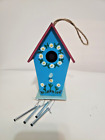 Hand Painted Garden Birdhouse With Windchimes