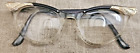 Vintage Aluminum Cat Eye Eyeglasses Glasses Etched Rhinestones SC 4 1/4 - 5 1/2