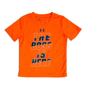 New Under Armour Little Boys HeatGear Short Sleeve T-Shirt Size 4 Orange
