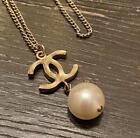 CHANEL Necklace Cocomark Pearl Lame B14P