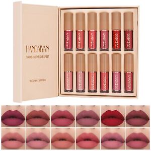 12 Colors Book Style Velvet Matte Liquid Lipstick Gift Set Long-Lasting
