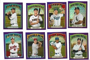 New Listing2021 Topps Heritage Purple Hot Box Refractor Lot Of 16 . 7 Rcs