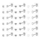 6 Pairs Tiny Stud Earrings Set Stainless Steel CZ Cartilage Helix Ear Piercing