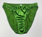 High Leg Satin Bikini Panty · Green · L/7