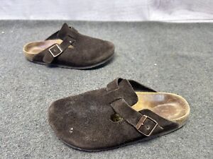 Birkenstock Womens Shoes Size 7 EU 38 N Boston Clog Mule Brown Suede Fast Ship