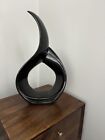 New ListingVintage MCM Art Deco Black Wave Tear Drop Ceramic Sculpture 21”x12” Unbranded