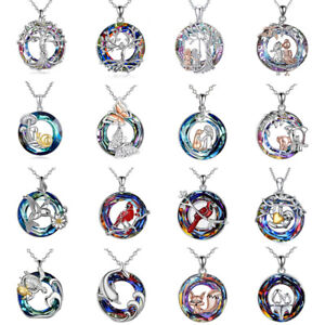 Exquisite Multicolor Crystal Necklace Pendant Women Jewelry Family Friend's Gift