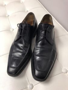 Mens Magnanni black leather oxfords/ shoes sz. 9 M