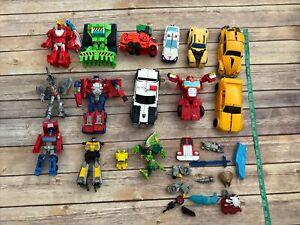 Transformers Lot Of 14 Vehicles Figures Megatron Bumblebee Optimus & More Parts