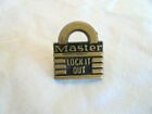 Vintage Master Lock Industrial Lock It Out Safety Program Plastic Lapel Pin