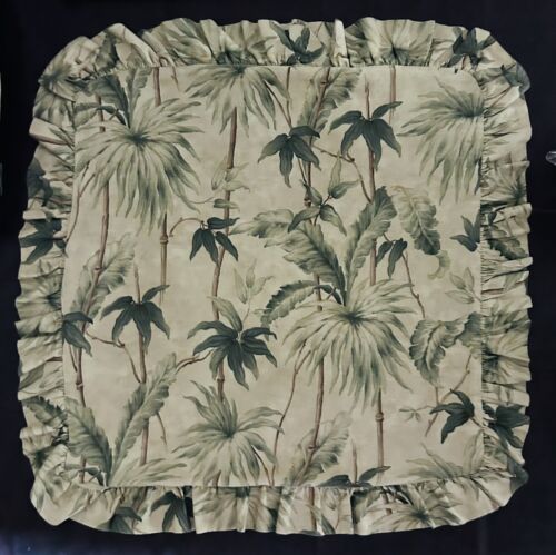 Ralph Lauren Belmont  Oaks Palm Euro Pillow Sham (1) Beige 100% Cotton 25” EUC