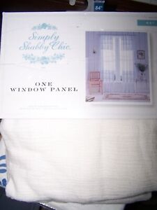 Simply Shabby Chic Rachel Ashwell White Gauze Ruffle Curtain Panel  52 x 84 NIP