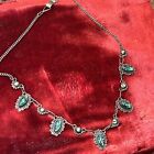 Vintage Sterling Silver Mexico Necklace Blue & Green Stone Chocker 10.3 Grams