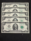 Lot of 5 Uncirculated CRISP Sequential Two Dollar Bills Consecutive Serial #s $2