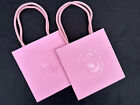 New Authentic Swarovski Lot of 2 Empty Shopping Paper Gift Bags Pink 7”x7”x4.5”