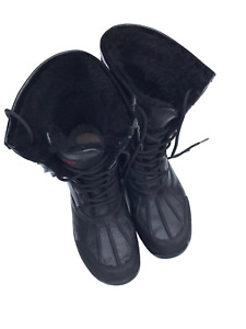 UGG BUTTE BLACK Men's Leather Waterproof Winter Boots Size 8