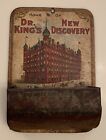 Vintage Tin Litho Match Holder Advertising Dr Kings New Discovery Quack Medicine