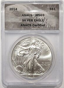 2014 American Silver Eagle ANACS MS 69