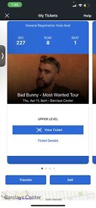 Bad Bunny Most Wanted Tour Tickets RETAIL PRICE $260!!!!!