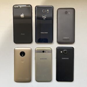 Estate Untested Cell Phone Lot Of 6 Apple iPhone Samsung Galaxy Moto Coolpad