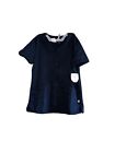 Urbane Womens Ladies Scrub Top Size Small, Navy Blue, Snaps, Front Pockets,NWT