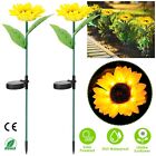 2Pcs Solar 10-LED Sunflower Stake Lights Garden Landscape Yard Path Lamp Decor
