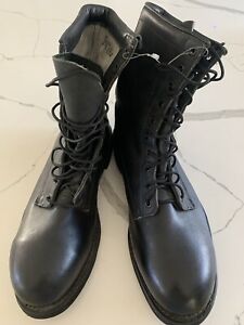 Men’s Addison Company SP0100-00 D-0330 Steel Toe Combat Boots Black Size 12W