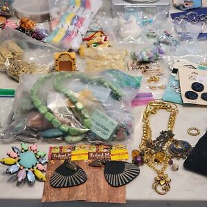 9 LBS + OF CRAFT & JEWELRY MAKING SUPPLIES PARTS & PACKAGES