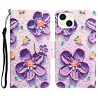 For Various Phone Flower Case Cover Magnetic Flip Wallet Card Bag Holder Women