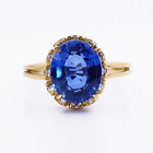 Exquisite Tanzanite Blue 925 Sterling Silver Handmade Solitaire Engagement Rings