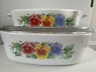 Corning Ware Summer Blush Casserole Dish Set With Lid Floral