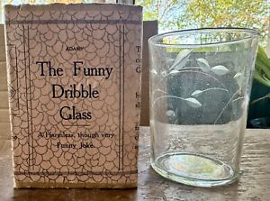 Vtg Adams THE FUNNY DRIBBLE GLASS Novelty GAG Prank TRICK 1940s
