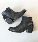 Officine Creative Womens Black Textured Leather Zip Ankle Boots Size EU 38.5