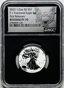 2023 1/2 OZ FIJI $1 T-1 FRACTIONAL SILVER EAGLE NGC REVERSE PF70 FIRST RELEASES
