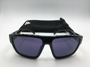 Adidas Sport SP0008 Men's Shiny Black Frame Smoke Lens Rectangular Sunglasses