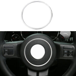 Steering Wheel Center Trim Bigger Ring For Jeep Wrangler 11+ /Compass 10+ Silver (For: Jeep Wrangler JK)