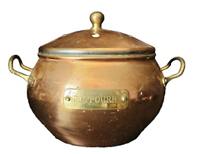 Vintage Copper Potpourri Pot with Lid