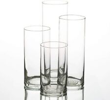 Cylinder Clear Glass Vase, Set of 4 Hurricane Candle Holder Wedding Centerpiece