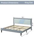 Full/Queen/King Size Bed Frame with Adjustable Headboard and Tufted Platform