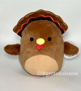 Squishmallow Kellytoy 8in Turkey Terry Plush SO Soft Perfect Travel Size Brown