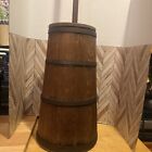 antique wooden barrel butter churn