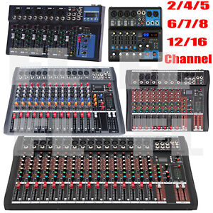 2/4/5/6-16 Channel Mixing Console Sound USB Bluetooth Live Studio Audio Mixer