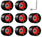 8 Pack 58mm x 39mm, 95A, Indoor Quad Roller Skate Wheels - Red & Black