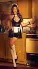 Roma Housekeeping Honey Maid Vinyl Dress Black & White Costume 5122