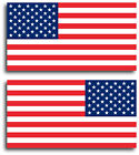 2 USA American Flag Bumper Sticker Decal  Window Car Truck Reverse United States