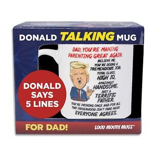 Talking Donald Trump Mug for Dad – Dad Mug Says 5 Lines in Trump's REAL VOICE