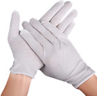 12 Pairs White Cotton Gloves Dry Hands,Soft Stretchy Working Gloves,For Coins, J