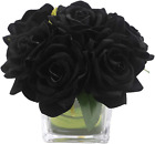New ListingArtificial Velvet Rose Flower Centerpiece Arrangement in Vase for Home Wedding D