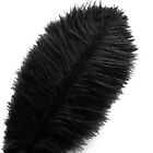 Piokio 10 pcs Natural Black Ostrich Feathers 14-16 inch(35-40 cm) Bulk for DIY H